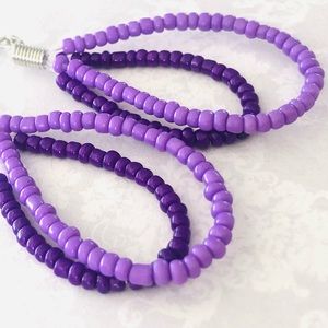 ⭐️5 for $25⭐️ Lavender and violet seed bead hoop earrings - New w/ new packaging